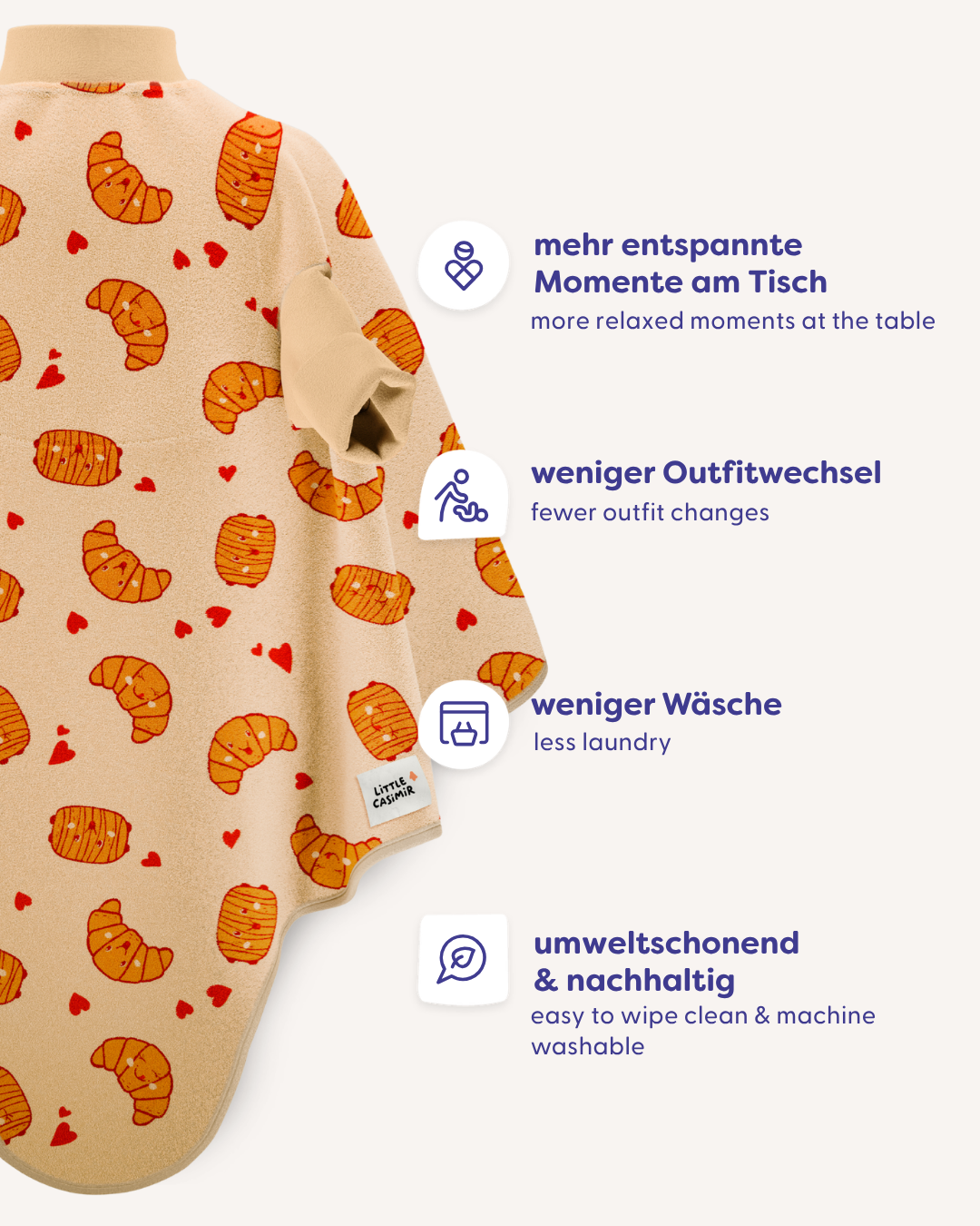 "Boo" bib - Croissant et Pain au Chocolat